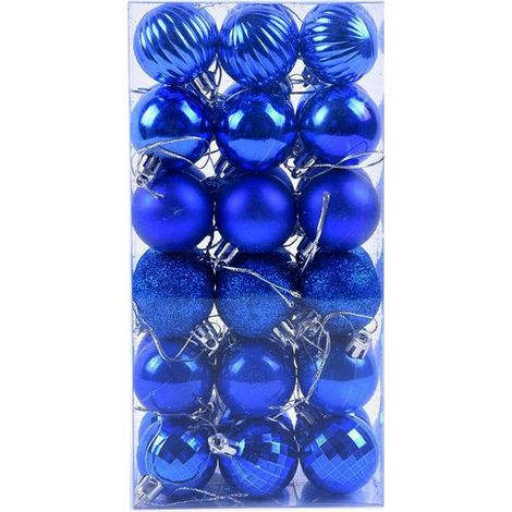Adornos navideños en forma de bola, decoraciones navideñas irrompibles, colgantes de bola para árbol, decoración para bodas y fiestas de Halloween, adornos de bola para árbol de Navidad (paquete de 36 (1/5)