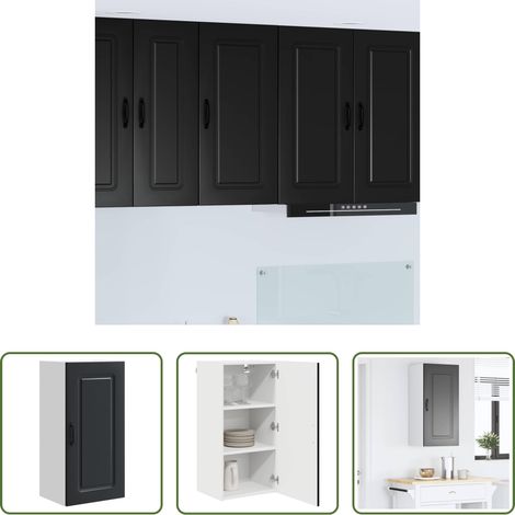 Küchenwandschrank -  Küchenschrank Kalmar Schwarz 40 x 31 x 80 cm Holzwerkstoff (1/5)