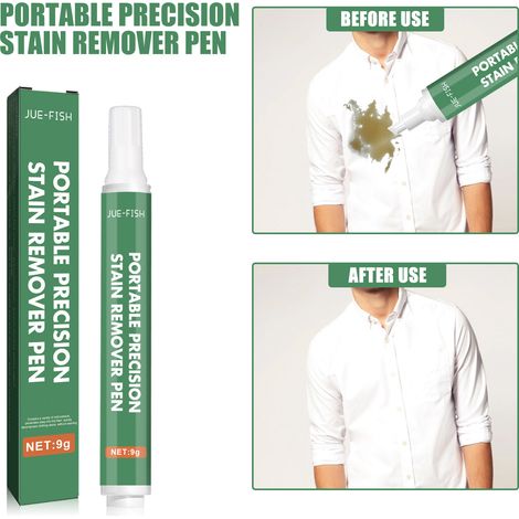 Präziser, tragbarer Fleckenentferner-Stift zur Reinigung von Kleidung ohne Waschen, entfernt Ölflecken und Vergilbung – 9 g (1/5)