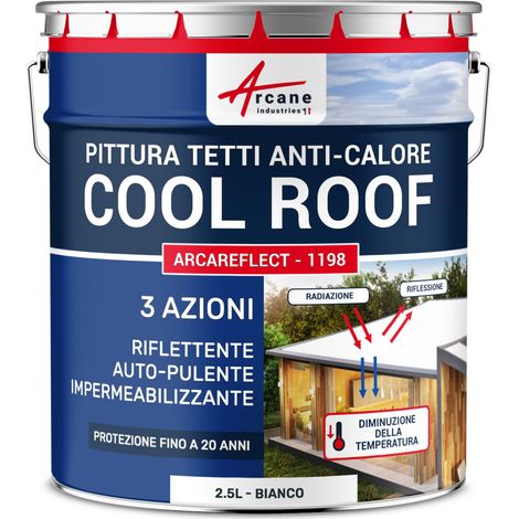 Cool Roof - Vernice anti calore tetto riflettente bianca - ARCAREFLECT - 1198 - 2,5 L Bianco - ARCANE INDUSTRIES (1/5)