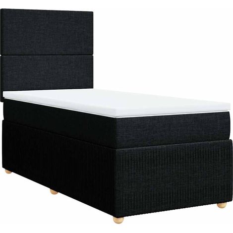 Maison Exclusive - Giroletto a Molle con Materasso Nero 90x200 cm in Tessuto