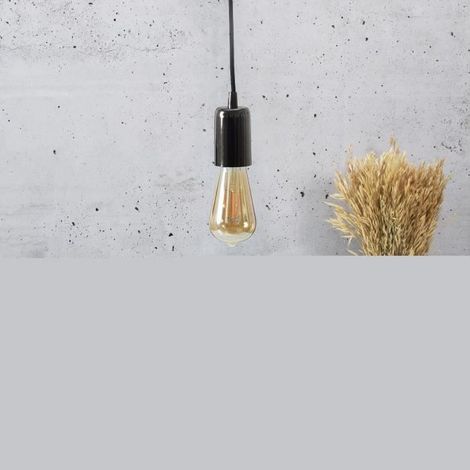 Suspension Vintage - Noir Aluminium - Câble Noir (1/5)