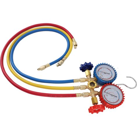 Manomètre de diagnostic CA R22 R12 R404 R134 à double tête, antichoc, pour la pression et le vide. (1/5)