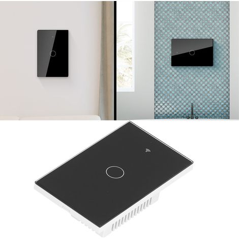 Tuya Zigbee-Touch-Schalter, Wandplatte mit Sprachsteuerung, 100–240 V, Schwarz (1/5)