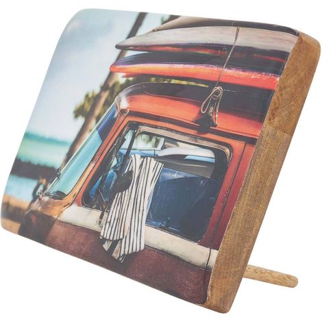 Décoration murale ou à poser en bois émaillé Surf (1/4)