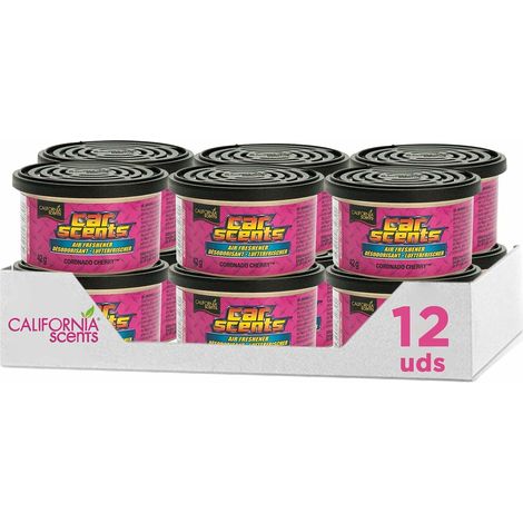 Pack de 12  Ambientadores de Coche con Fragancia, Olor y Esencias a Coronado Cherry, Olor Piruleta de Cereza (Ambientador en Lata 42 gramos)