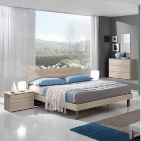 Letto matrimoniale in legno olmo 170x205x88h Manitoba
