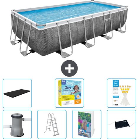 Bestway Power Steel Rechteckig - 488x244x122 cm - 8-teilig S582