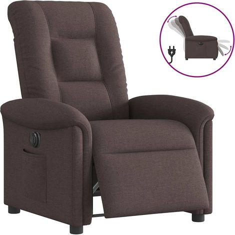 Relaxsessel Elektrisch Dunkelbraun Stoff