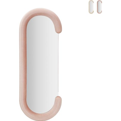 Miroir mural ou sur pied moderne en velours 60x160 cm Chantal - Rose