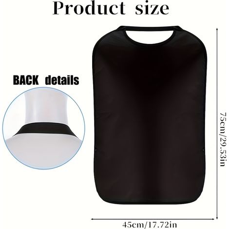 1 bavoir élastique double couche noir pour adulte avec récupérateur de miettes, lavable en machine (1/5)
