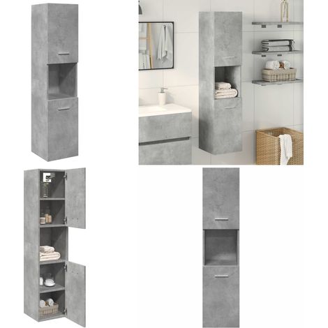 vidaXL Bad-Hängeschrank Betongrau 30x30x130 cm Holzwerkstoff (1/5)