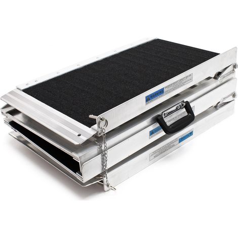 Rampa a valigia per sedia a rotelle, pieghevole mobile antiscivolo, in alluminio 122cm 270kg (1/8)