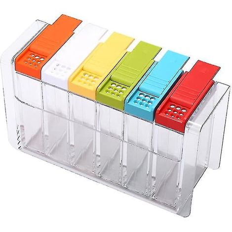 Set mit 6 Acryl-Gewürzdosen, farbenfrohen Gewürzgläsern, Aufbewahrungsboxen für Küchengewürze (bunt) (1/4)