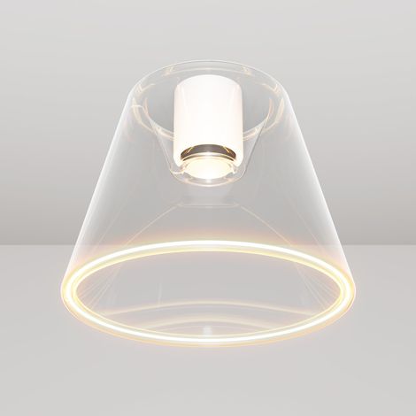 Plafonnier design avec cône transparent Ampoule fantôme