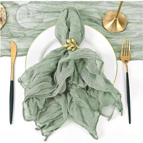 Serviettes en tissu vert 50 x 50 cm - Lot de 12. Idéales pour la décoration de table, les mariages et les restaurants. (1/5)