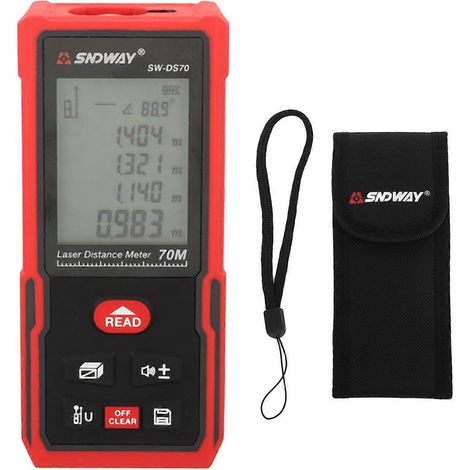 Laser-Entfernungsmesser, schnelle und präzise Messung, handliches Infrarot-Lasermessgerät, 630 bis 670 nm, 70