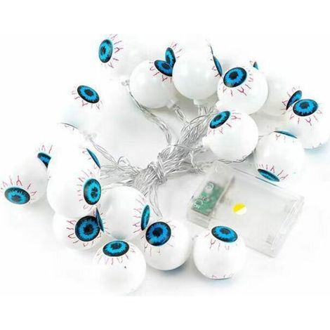 10 LED Décorations d'Halloween Eyeball Guirlande Lumineuse Décor Autorisation pour la Maison-Fonctionne sur Piles pour Intérieur Extérieur Halloween Fête Fournitures Jardin Cour Décoration (1/5)