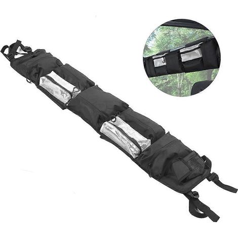 Sacoche avant universelle pour quad en tissu Oxford noir 2024600D, grande capacité, idéale pour le sable, la plage, le camping et la neige. Accessoire de rangement pour quad.