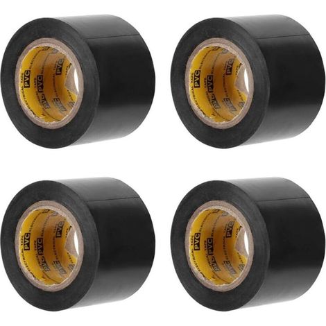 4 Pcs Ruban Électrique Électricien PVC Film Étanche Électrique Isolé Ruban D'étanchéité Réparation Outils,Taille:4,4 cm de large, 11 m de long(Noir)