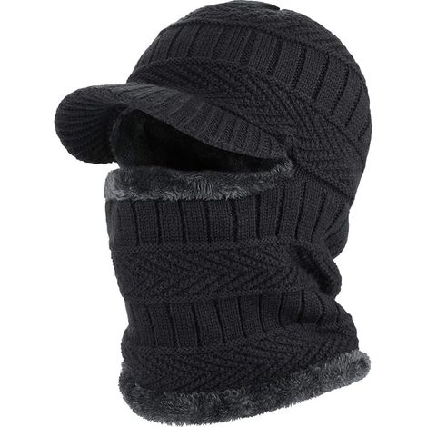 Cagoule d'hiver en maille avec cache-cou flexible, unisexe, coupe-vent et chaude, idéale pour le ski et les sports de plein air. (1/5)