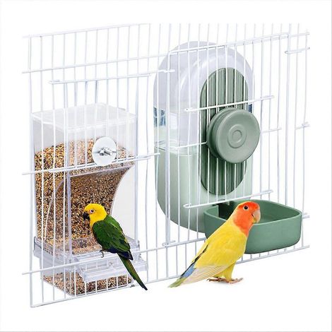 Automatischer Vogelfutter- und Wasserspender, sauberes 2-in-1-Set, gleichmäßige Wasserabgabe, ideal für Gärten im Freien (1/5)