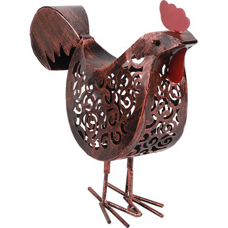 solaire en forme de poule lanterne rétro en fer forgé style (1/4)