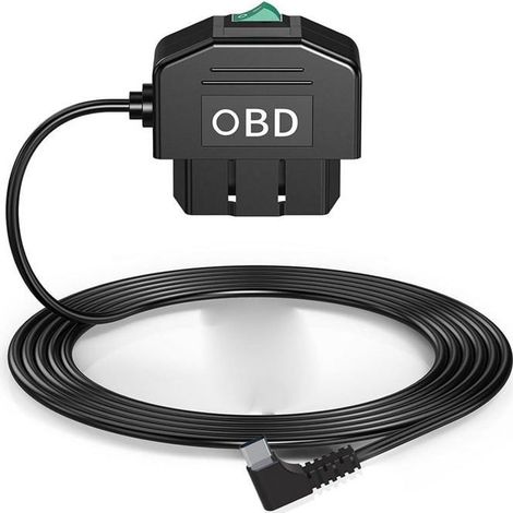 Kit alimentation OBD dashcam USB Type-C – 12-24V vers 5V/3A – Câble direct – Compatible (1/5)