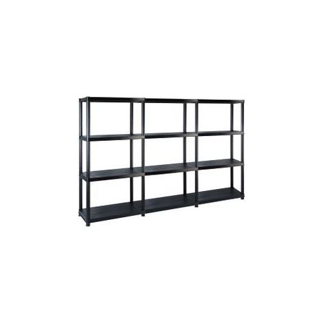 Étagère de rangement à 4 niveaux Noir 183x30,5x130 Plastique (1/5)