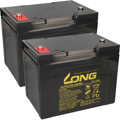Ersatzakku für Vermeiren Carpo 4 2x Kung Long Bleiakku KPH75-12NE M6 12V 75Ah zyklenfest (1/5)