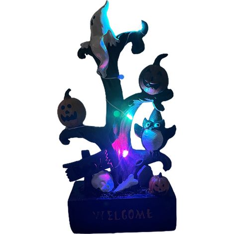 Bunter Kürbis-Weihnachtsbaumschmuck aus Kunstharz in Geisterform (Abbildung einer Kürbis-Schreibtischlampe, eine Größe, eine Farbe) (1/5)