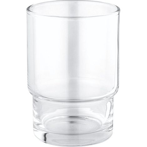 6795 Porte-brosse à dents en verre, chromé, adhésif ou à visser, 67×95 mm