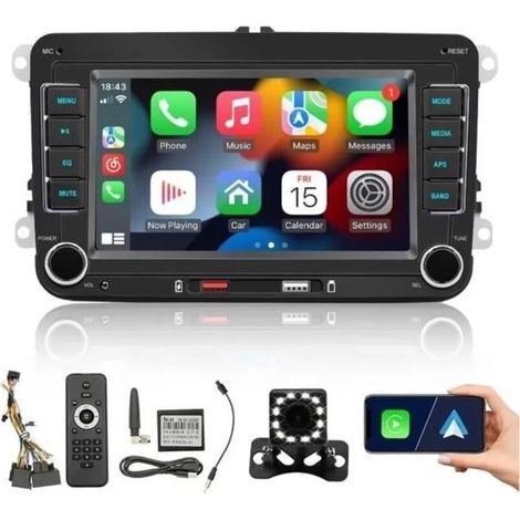2-DIN-Bluetooth-Autoradio, 7-Zoll-Touchscreen, GPS, Freisprecheinrichtung, Rückfahrkamera, Doppel-DIN-Autoradio