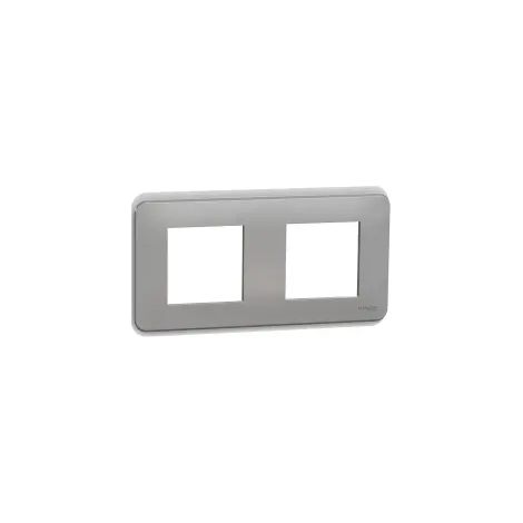 Plaque Schneider Unica Studio 2 Postes Aluminium (1/2)