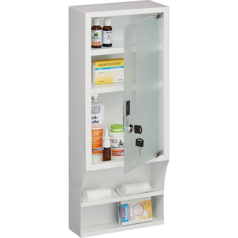 Botiquin con cerradura y puerta de cristal