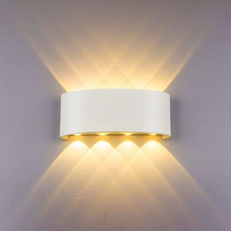 Wandleuchte für den Innen- und Außenbereich mit 8 LEDs, 3000K warmweißes Licht für Zuhause und Flur (1/4)