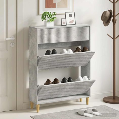 vidaXL Shoe Cabinet ARNHEM 78 x 24 x 103 cm Engineered Wood (1/5)