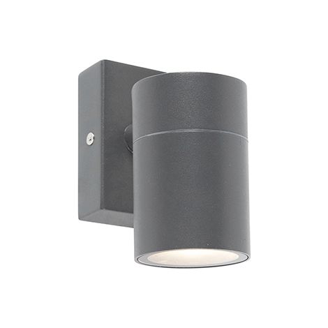 QAZQA + Appliques solo - Moderno - Acciaio inossidabile - Grigio scuro - Cilindro Max. 1 x Watt (1/4)