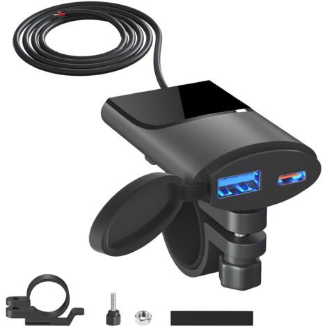 12V-24V Prise USB de Moto: Prise Chargeur de Voiture PD 3.0 Type C et QC 3.0 Double USB Étanche avec Charge Rapide LED Bleue pour Téléphone, iPad, GPS, Caméra
Visiter la boutique Qidoe (1/5)