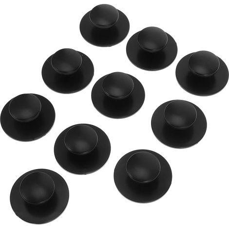 Poignées de placard autocollantes Healeved, rondes en plastique, lot 10, noires, pour placards