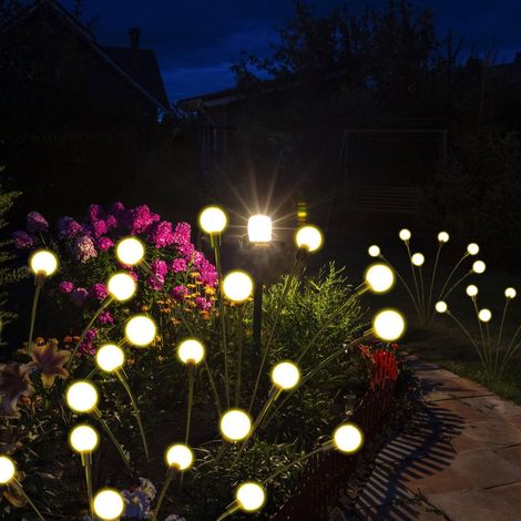 Lot De 4 Lampes Solaires Exterieur, Led Lumières Solaires Lucioles, Lumières Solaires De Jardin, Etanches Lumières Solaires D'extérieur, Lumière Solaire Décoratives, Lampe De Jardin Firefly À Énergie (1/5)