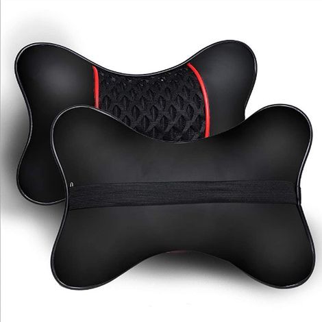 2 Pièces Coussins D'appui-tête de Voiture en Cuir PU Coussin de Repos de Cou Oreiller Portable Doux Soutien du Cou de Voiture Siège de Voiture Oreiller de Cou Soulager la Tension (1/5)