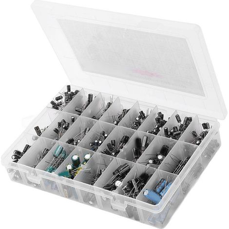 Sortiment mit 630 Aluminium-Elektrolytkondensatoren (24 Werte, 0,1 µF – 1000 µF) für DIY-Projekte (1/5)