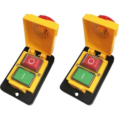 2 boutons-poussoirs d'arrêt d'urgence électromagnétiques triphasés DZ05 à 7 broches, 400 V, IP55 (1/5)