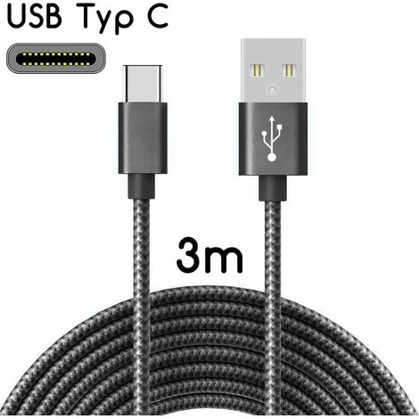 Cable De Chargement Usb C - 480 Mbps - Nylon Tressé - Compatible Avec Appareils Dotés D Un Port Usb Type C - 1 Pièce (1/4)