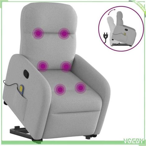 Fauteuil inclinable de massage - 3302991 - Gris nuage - Levage électrique - Massage 6 points (1/5)