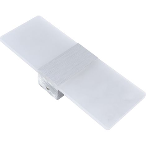 Applique murale LED 6 W en acrylique, éclairage à 360°, haute luminosité, résistante à l'eau, éclairage vers le haut et vers le bas, idéale pour les chambres et les cantines, 90-265 V, argent (1/5)