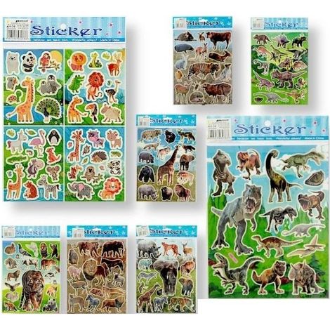 Autocollants laser animaux 20x25mm MIX