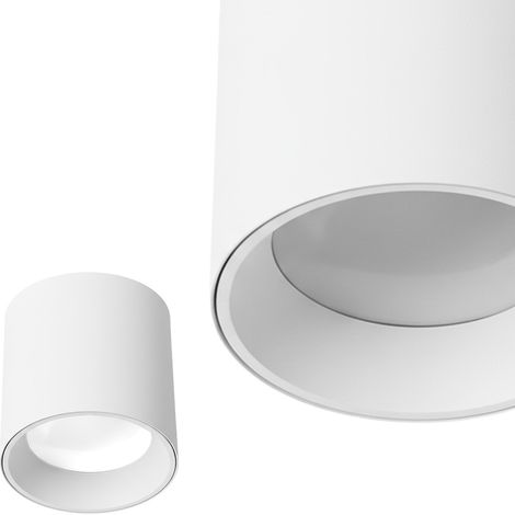 Plafonnier spot saillie rond blanc Ø103x145mm aluminium GU10 IP20 SALSA-XL - HOROZ (1/5)
