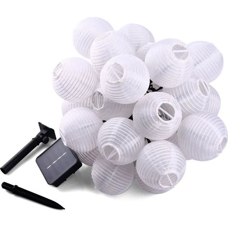 Guirnalda de 30 luces LED para exteriores, luces solares impermeables para jardín, patio, casa y decoración navideña.